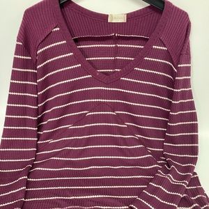 Altar’d State Striped waffle knit top